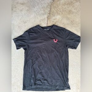True Religion Black Short Sleeve Tee with Logo